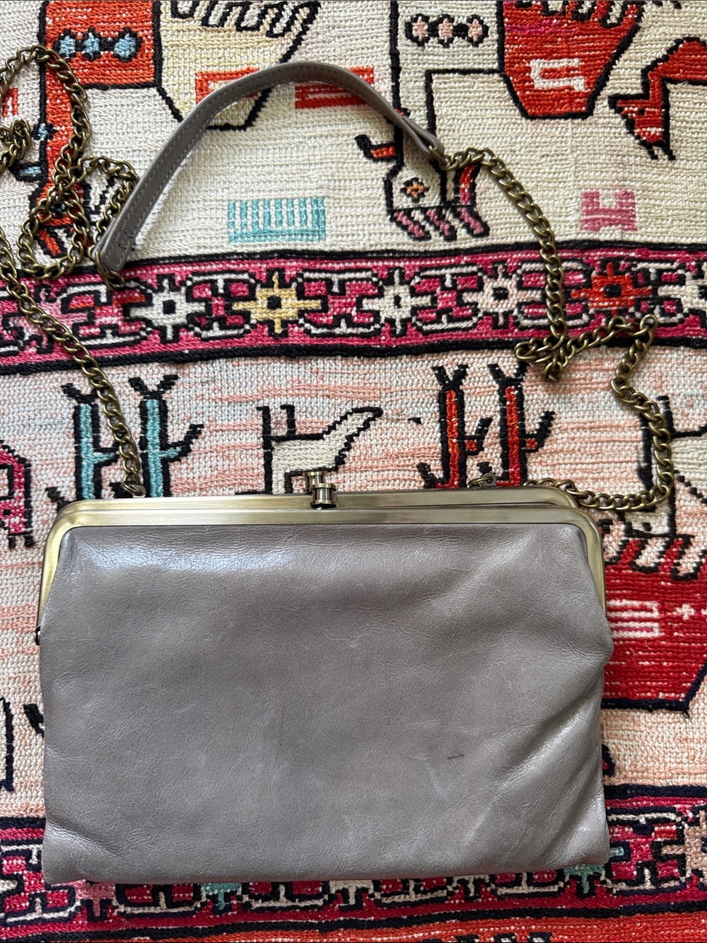 Hobo Lauren wallet clutch convertible crossbody in gray leather